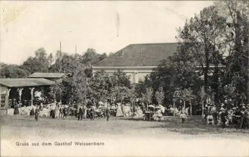 Ak Weißenborn Zwickau in Sachsen, Gasthof Weißenborn, Garten, Gäste
