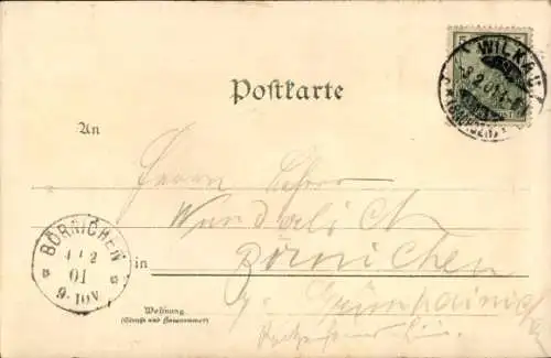 Litho Neu-Wilkau Haßlau in Sachsen, Dorfansicht