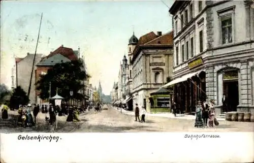 Ak Gelsenkirchen im Ruhrgebiet, Bahnhofstraße