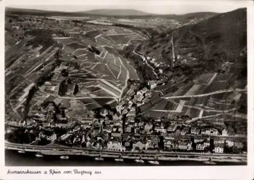 Ak Assmannshausen Rüdesheim am Rhein, Fliegeraufnahme