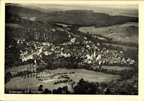 Ak Grötzingen Baden Württemberg, Fliegeraufnahme