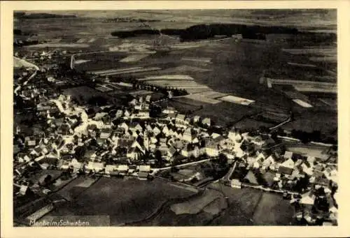 Ak Monheim in Schwaben, Fliegeraufnahme