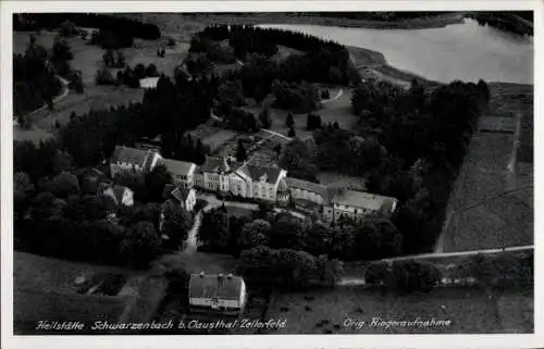 Ak Clausthal Zellerfeld im Oberharz, Heilstätte Schwarzenbach, Fliegeraufnahme