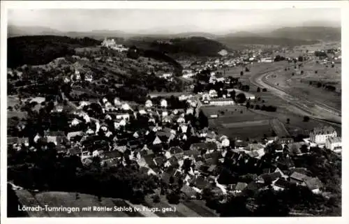 Ak Tumringen Lörrach in Baden, Fliegeraufnahme