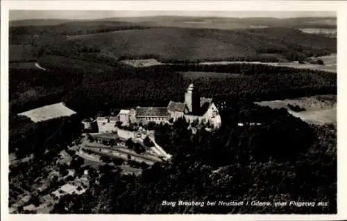 Ak Neustadt Breuberg im Odenwald, Burg Breuberg, Fliegeraufnahme