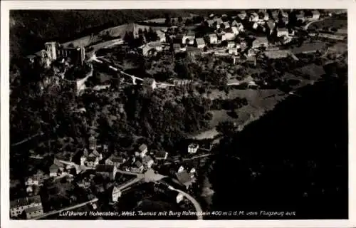 Ak Hohenstein im Taunus, Fliegeraufnahme, Burg