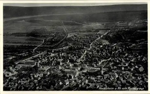 Ak Heidesheim am Rhein, Fliegeraufnahme