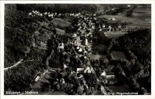 Ak Sülzhayn Ellrich im Harz Thüringen, Fliegeraufnahme