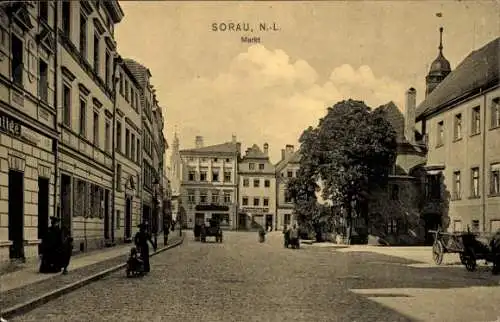 Ak Żary Sorau Niederlausitz Ostbrandenburg, Markt