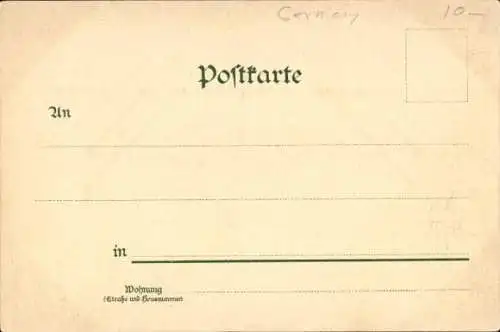 Litho Hansestadt Rostock, Marktplatz, Marienkirche, Wappen
