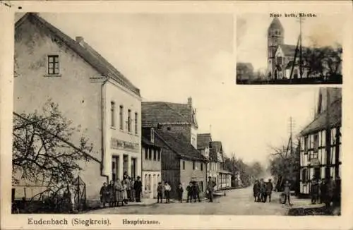 Ak Eudenbach Königswinter im Rhein Sieg Kreis, Hauptstraße, katholische Kirche