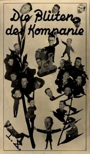 Ak Fotomontage, Blüten der Kompanie, Männer-Porträts
