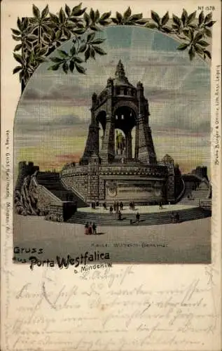 Litho Porta Westfalica an der Weser, Kaiser-Wilhelm-Denkmal