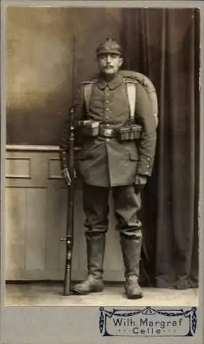 Kabinett Foto Celle in Niedersachsen, Deutscher Soldat in Uniform