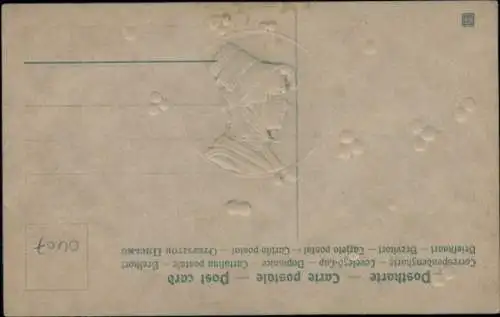 Präge Ak Glückwunsch Neujahr, Frau-Porträt