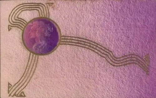 Jugendstil Ak Frau-Porträt