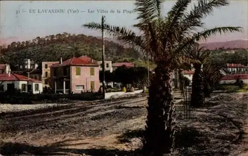 Ak Le Lavandou Var, Die Villen, Strand