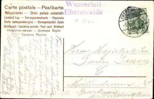Ak Eberswalde in der Mark, Wasserfall