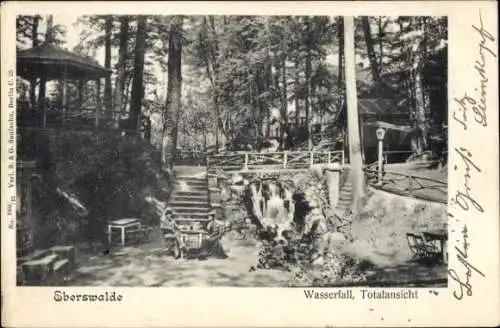 Ak Eberswalde in der Mark, Wasserfall, Totalansicht