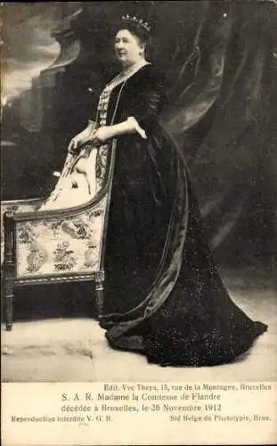 Ak Maria Luise von Hohenzollern Sigmaringen, Gräfin von Flandern, Portrait