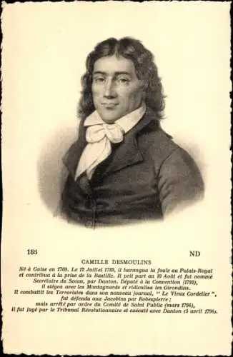 Ak Camille Desmoulins, französischer Rechtsanwalt, Journalist und Politiker