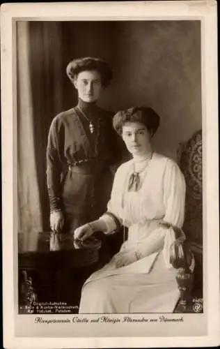 Ak Kronprinzessin Cecilie von Preußen, Königin Alexandra von Dänemark