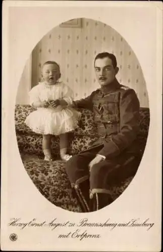 Ak Herzog Ernst August von Braunschweig, Husarenuniform, Erbprinz