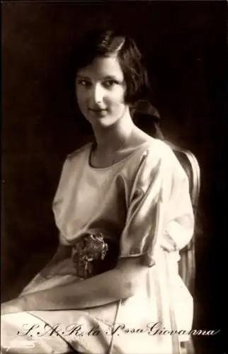 Ak Prinzessin Giovanna von Italien, Portrait