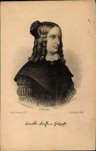 Künstler Ak Weger, Th., Annette von Droste Hülshoff, Schriftstellerin, Portrait