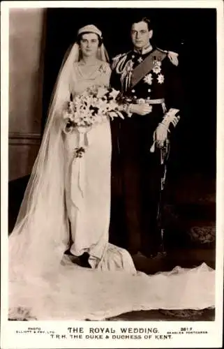 Ak George, 1. Duke of Kent, Prinzessin Marina von Griechenland, Hochzeit