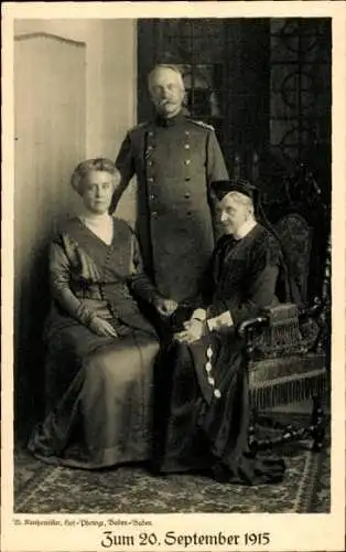 Ak Großherzog Friedrich II. von Baden, Großherzogin Hilda, Luise von Baden