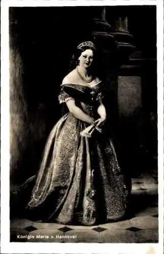 Künstler Ak Königin Marie von Hannover, Standportrait