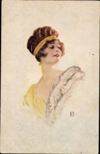 Künstler Ak Junge Frau, Portrait