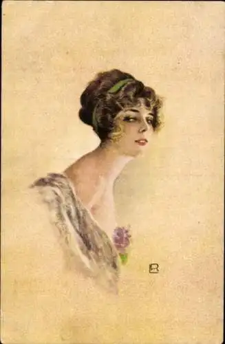 Künstler Ak Junge Frau, Portrait