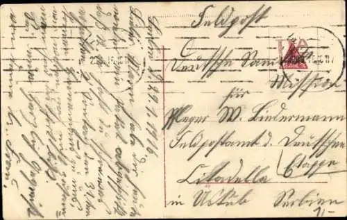 Ak Fräulein Briefträger, Frau in Uniform, Brieftasche, Brief