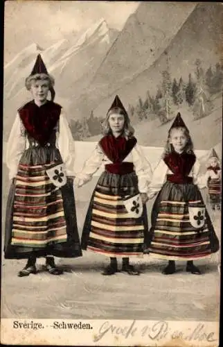 Ak Schweden, Volkstrachten