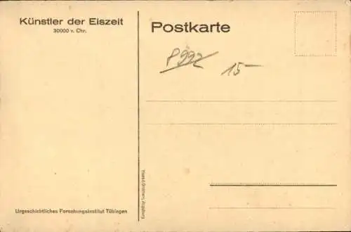Künstler Ak Künstler der Eiszeit, Höhlenmalerei