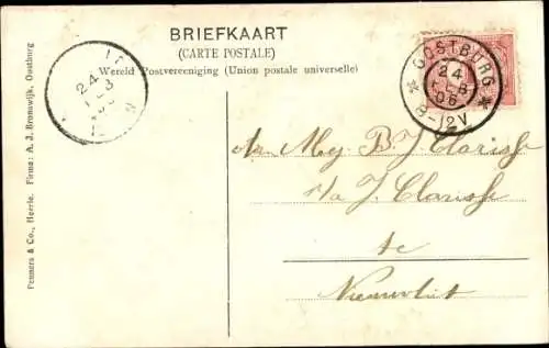 Ak Oostburg Zeeland, Straßenszenen, Straßen, Windmühle, Prot. und R.C. Kerk, Markt mit Rathaus...