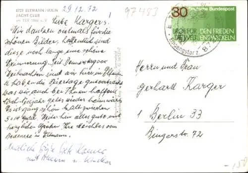 Ak Eltmann in Unterfranken, Jacht-Club im TSV 1866 e.V. in Eltmann am Main