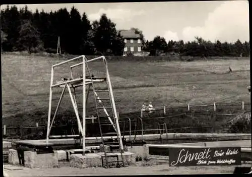 Ak Schnett Masserberg in Thüringen, Schwimmbad, Waldkaffee