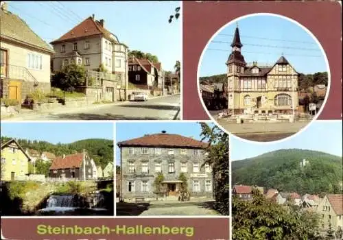 Ak Steinbach Hallenberg im Thüringer Wald, Kinderkurheim, Rat der Stadt, Ruine Hallenburg