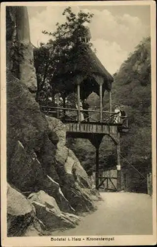 Ak Thale im Harz, Bodetal, Kronentempel