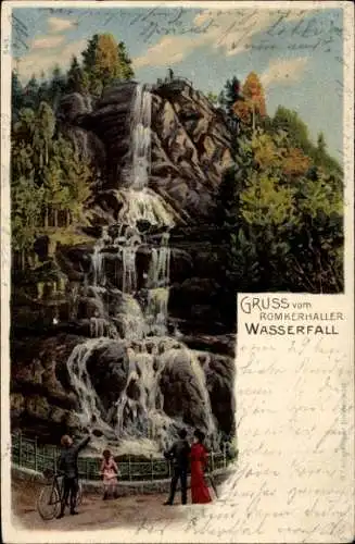 Litho Goslar am Harz, Romkerhaller Wasserfall