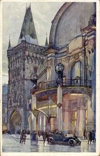 Künstler Ak Setelik, J., Praha Prag Tschechien, Pred Obecnim domem prazskym