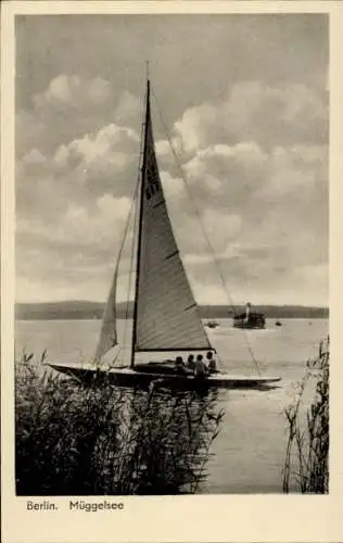 Ak Berlin Köpenick, Müggelsee, Segelboot auf dem Müggelsee in Berlin