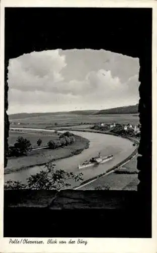 Ak Polle an der Weser, Polle/Oberweser. Blick von der Bürg