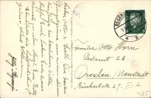 Ak Donaustauf Oberpfalz, Blick auf Walhalla und Wald