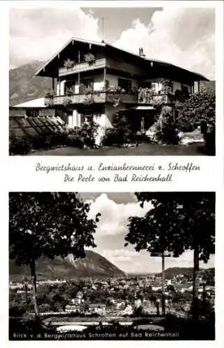 Ak Bad Reichenhall in Oberbayern, Enzianbrennerei zum Schroffen, Gesamtansicht