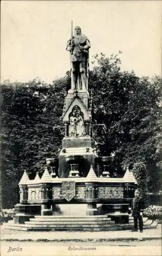 Ak Berlin Tiergarten, Rolandbrunnen