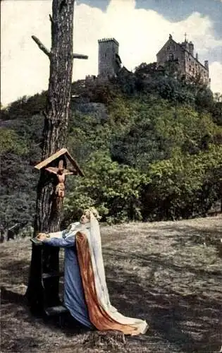 Ak Lutherstadt Eisenach in Thüringen, Wartburg, Heilige Elisabeth im Gebet